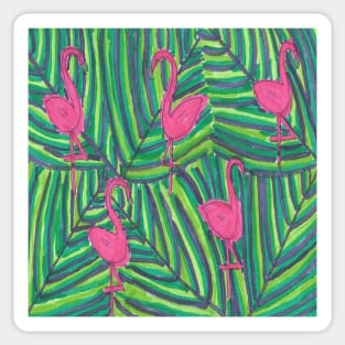 Flamingo Jungle Vibe Sticker